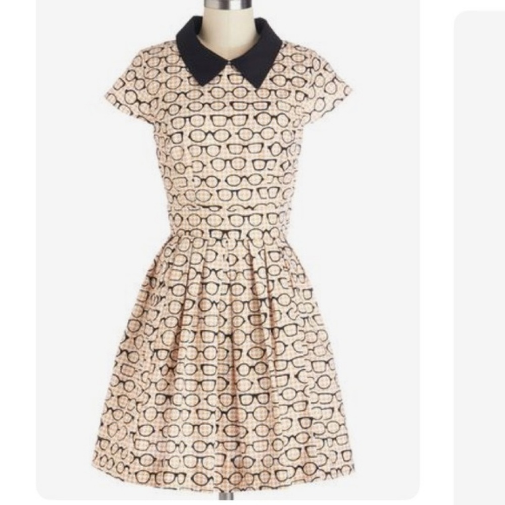 Modcloth Fervour Clear as Day Off glasses dress